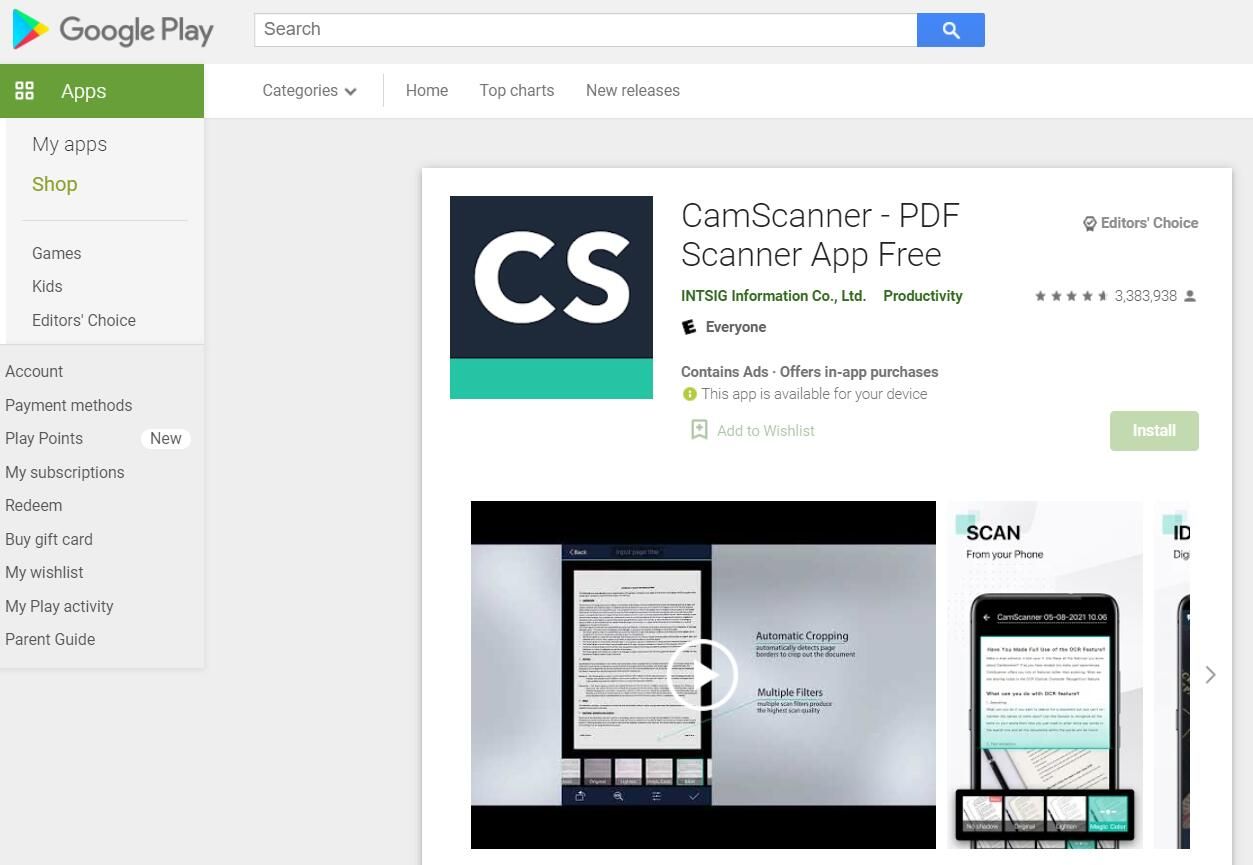 CamScanner aclara que no está infectado con el software espía Joker